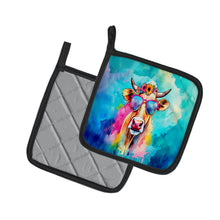 Load image into Gallery viewer, Hippie Animal Malvi Cow Pot Holders - Set of 2 Decorative Kitchen Helpers | Made in the USA