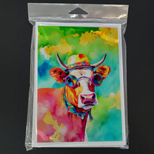 Load image into Gallery viewer, Hippie Animal Malvi Cow Greeting Cards - Blank Note Cards – 8-Pack of Artist-Designed Cards with Envelopes