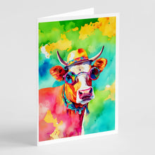 Load image into Gallery viewer, Hippie Animal Malvi Cow Greeting Cards - Blank Note Cards – 8-Pack of Artist-Designed Cards with Envelopes