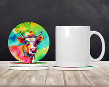 Load image into Gallery viewer, Hippie Animal Malvi Cow Large Sandstone Coasters Pack of 4