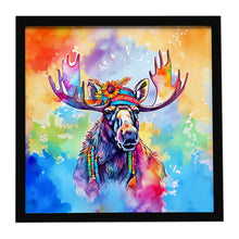 Load image into Gallery viewer, Hippie Animal Moose Framed Metal Print