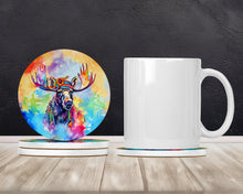 Load image into Gallery viewer, Hippie Animal Moose Large Sandstone Coasters Pack of 4