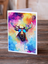 Load image into Gallery viewer, Hippie Animal Moose Greeting Cards - Blank Note Cards – 8-Pack of Artist-Designed Cards with Envelopes