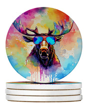 Load image into Gallery viewer, Hippie Animal Moose Large Sandstone Coasters Pack of 4