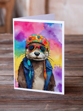 Load image into Gallery viewer, Hippie Animal Otter Greeting Cards - Blank Note Cards – 8-Pack of Artist-Designed Cards with Envelopes