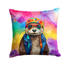 Load image into Gallery viewer, Hippie Animal Otter Throw Pillow - 14x14 Decorative Pillow – Art for Your Home &amp; Patio