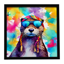 Load image into Gallery viewer, Hippie Animal Otter Framed Metal Print