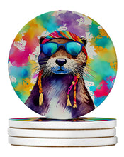 Load image into Gallery viewer, Hippie Animal Otter Large Sandstone Coasters Pack of 4