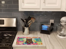 Load image into Gallery viewer, Hippie Animal Owl Glass Cutting Boards – Durable, Decorative Kitchen Art