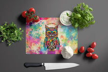 Load image into Gallery viewer, Hippie Animal Owl Glass Cutting Boards – Durable, Decorative Kitchen Art