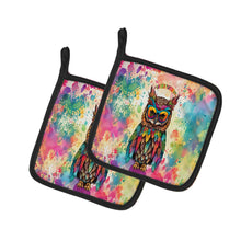 Load image into Gallery viewer, Hippie Animal Owl Pot Holders - Set of 2 Decorative Kitchen Helpers | Made in the USA