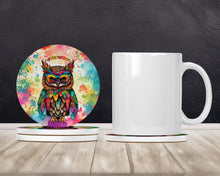 Load image into Gallery viewer, Hippie Animal Owl Large Sandstone Coasters Pack of 4