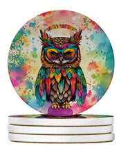 Load image into Gallery viewer, Hippie Animal Owl Large Sandstone Coasters Pack of 4