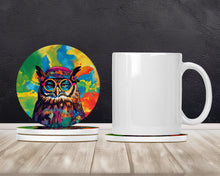 Load image into Gallery viewer, Hippie Animal Owl Large Sandstone Coasters Pack of 4