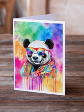 Load image into Gallery viewer, Hippie Animal Panda Greeting Cards - Blank Note Cards – 8-Pack of Artist-Designed Cards with Envelopes