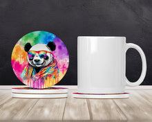 Load image into Gallery viewer, Hippie Animal Panda Large Sandstone Coasters Pack of 4