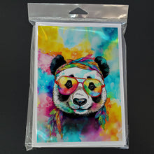 Load image into Gallery viewer, Hippie Animal Panda Greeting Cards - Blank Note Cards – 8-Pack of Artist-Designed Cards with Envelopes