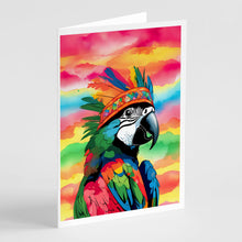 Load image into Gallery viewer, Hippie Animal Parrot Greeting Cards - Blank Note Cards – 8-Pack of Artist-Designed Cards with Envelopes