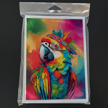 Load image into Gallery viewer, Hippie Animal Parrot Greeting Cards - Blank Note Cards – 8-Pack of Artist-Designed Cards with Envelopes