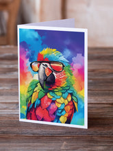 Load image into Gallery viewer, Hippie Animal Parrot Greeting Cards - Blank Note Cards – 8-Pack of Artist-Designed Cards with Envelopes