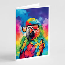 Load image into Gallery viewer, Hippie Animal Parrot Greeting Cards - Blank Note Cards – 8-Pack of Artist-Designed Cards with Envelopes