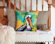 Load image into Gallery viewer, Hippie Animal Pelican Throw Pillow - 14x14 Decorative Pillow – Art for Your Home &amp; Patio