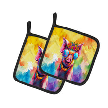 Load image into Gallery viewer, Hippie Animal Pig Pot Holders - Set of 2 Decorative Kitchen Helpers | Made in the USA