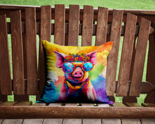 Load image into Gallery viewer, Hippie Animal Pig Throw Pillow - 14x14 Decorative Pillow – Art for Your Home &amp; Patio