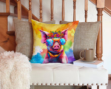 Load image into Gallery viewer, Hippie Animal Pig Throw Pillow - 14x14 Decorative Pillow – Art for Your Home &amp; Patio