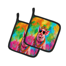 Load image into Gallery viewer, Hippie Animal Pig Pot Holders - Set of 2 Decorative Kitchen Helpers | Made in the USA