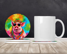 Load image into Gallery viewer, Hippie Animal Pig Large Sandstone Coasters Pack of 4