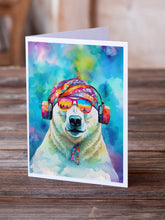 Load image into Gallery viewer, Hippie Animal Polar Bear Greeting Cards - Blank Note Cards – 8-Pack of Artist-Designed Cards with Envelopes
