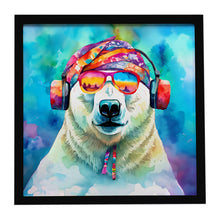 Load image into Gallery viewer, Hippie Animal Polar Bear Framed Metal Print
