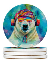Load image into Gallery viewer, Hippie Animal Polar Bear Large Sandstone Coasters Pack of 4