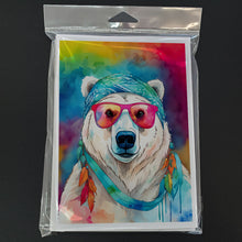 Load image into Gallery viewer, Hippie Animal Polar Bear Greeting Cards - Blank Note Cards – 8-Pack of Artist-Designed Cards with Envelopes