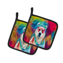Load image into Gallery viewer, Hippie Animal Polar Bear Pot Holders - Set of 2 Decorative Kitchen Helpers | Made in the USA