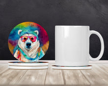 Load image into Gallery viewer, Hippie Animal Polar Bear Large Sandstone Coasters Pack of 4