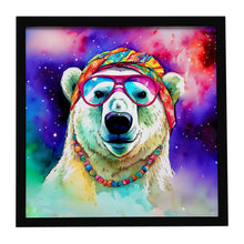 Load image into Gallery viewer, Hippie Animal Polar Bear Framed Metal Print