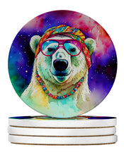 Load image into Gallery viewer, Hippie Animal Polar Bear Large Sandstone Coasters Pack of 4