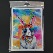 Load image into Gallery viewer, Hippie Animal Rabbit Greeting Cards - Blank Note Cards – 8-Pack of Artist-Designed Cards with Envelopes