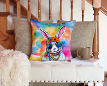 Load image into Gallery viewer, Hippie Animal Rabbit Throw Pillow - 14x14 Decorative Pillow – Art for Your Home &amp; Patio