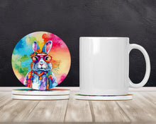 Load image into Gallery viewer, Hippie Animal Rabbit Large Sandstone Coasters Pack of 4