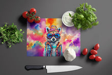 Load image into Gallery viewer, Hippie Animal Raccoon Glass Cutting Boards – Durable, Decorative Kitchen Art