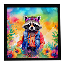 Load image into Gallery viewer, Hippie Animal Raccoon Framed Metal Print
