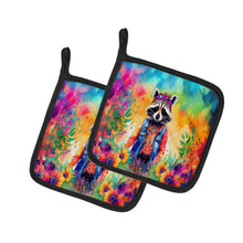 Load image into Gallery viewer, Hippie Animal Raccoon Pot Holders - Set of 2 Decorative Kitchen Helpers | Made in the USA