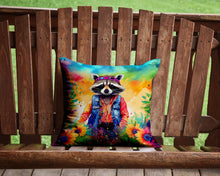 Load image into Gallery viewer, Hippie Animal Raccoon Throw Pillow - 14x14 Decorative Pillow – Art for Your Home &amp; Patio