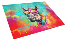 Load image into Gallery viewer, Hippie Animal Rhinoceros Glass Cutting Boards – Durable, Decorative Kitchen Art