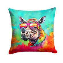 Load image into Gallery viewer, Hippie Animal Rhinoceros Throw Pillow - 14x14 Decorative Pillow – Art for Your Home &amp; Patio