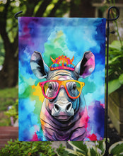 Load image into Gallery viewer, Rhinoceros Garden Flag - Hippie Aniimals - Animal-Themed Yard Decor