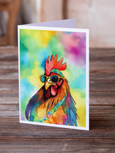 Load image into Gallery viewer, Hippie Animal Rooster Greeting Cards - Blank Note Cards – 8-Pack of Artist-Designed Cards with Envelopes